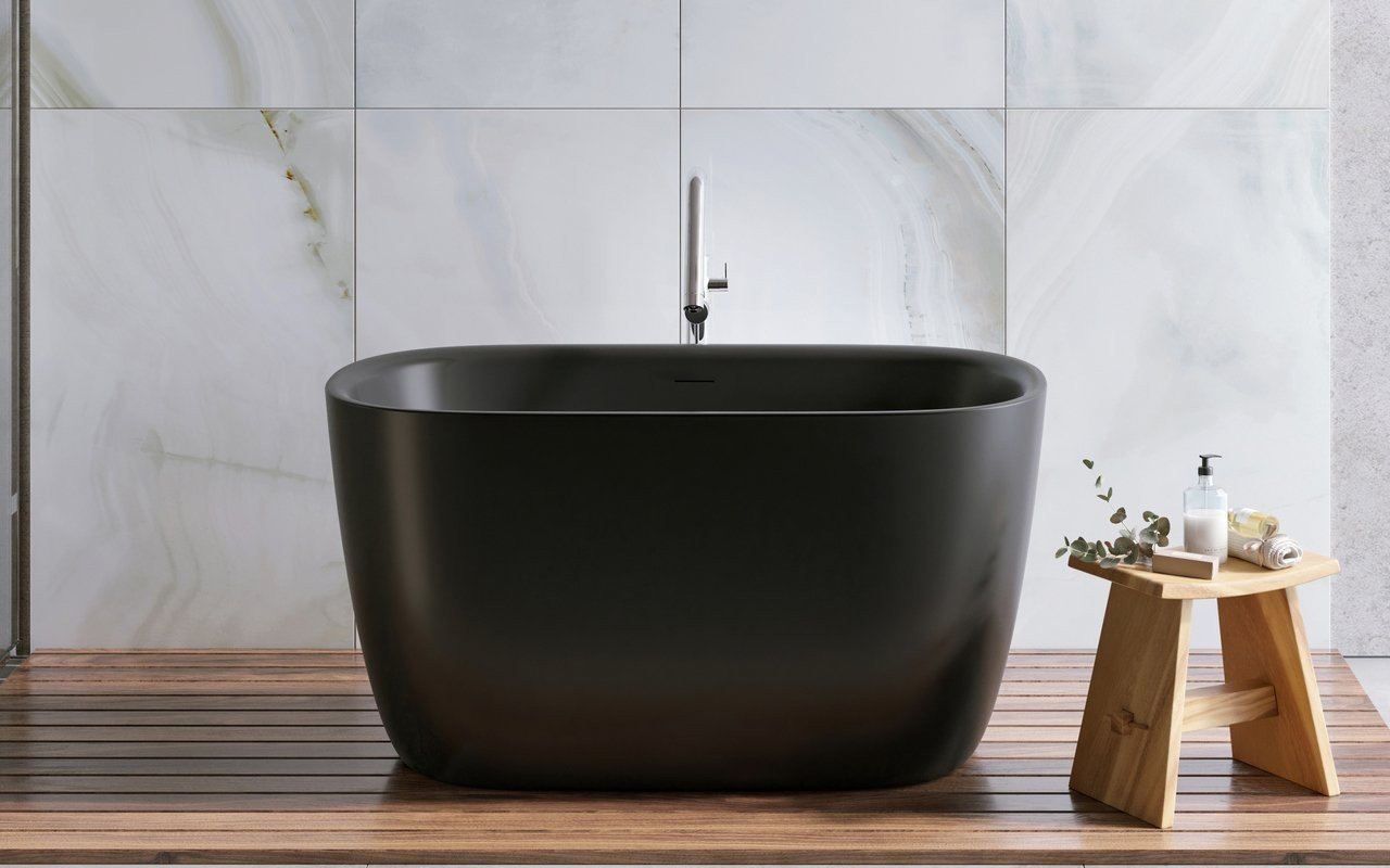 ᐈ 【Aquatica Aura Mini Victorian Gold-Blck Round Freestanding Solid Surface  Bathtub】 Buy Online, Best Prices