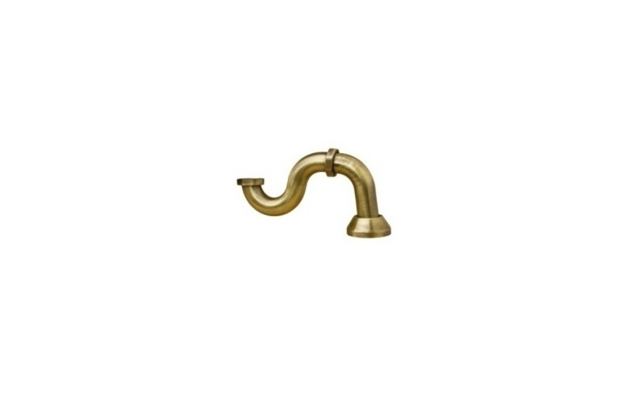 Retro series bath waste with plug and chain in old brass int 02